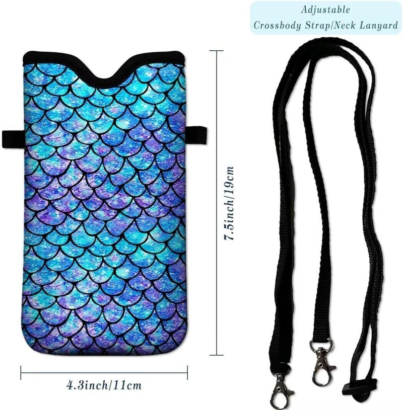 FREZORA Cell Phone Sleeves Bag Case Crossbody Neoprene Holder Lanyard Phone Pouch for Women Men 7.5 X 4.5 Inches - Scale - Image 4